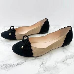 Kate Spade‎ New York Westgrove Fawn/Black Suede Flats Womens Size 8.5